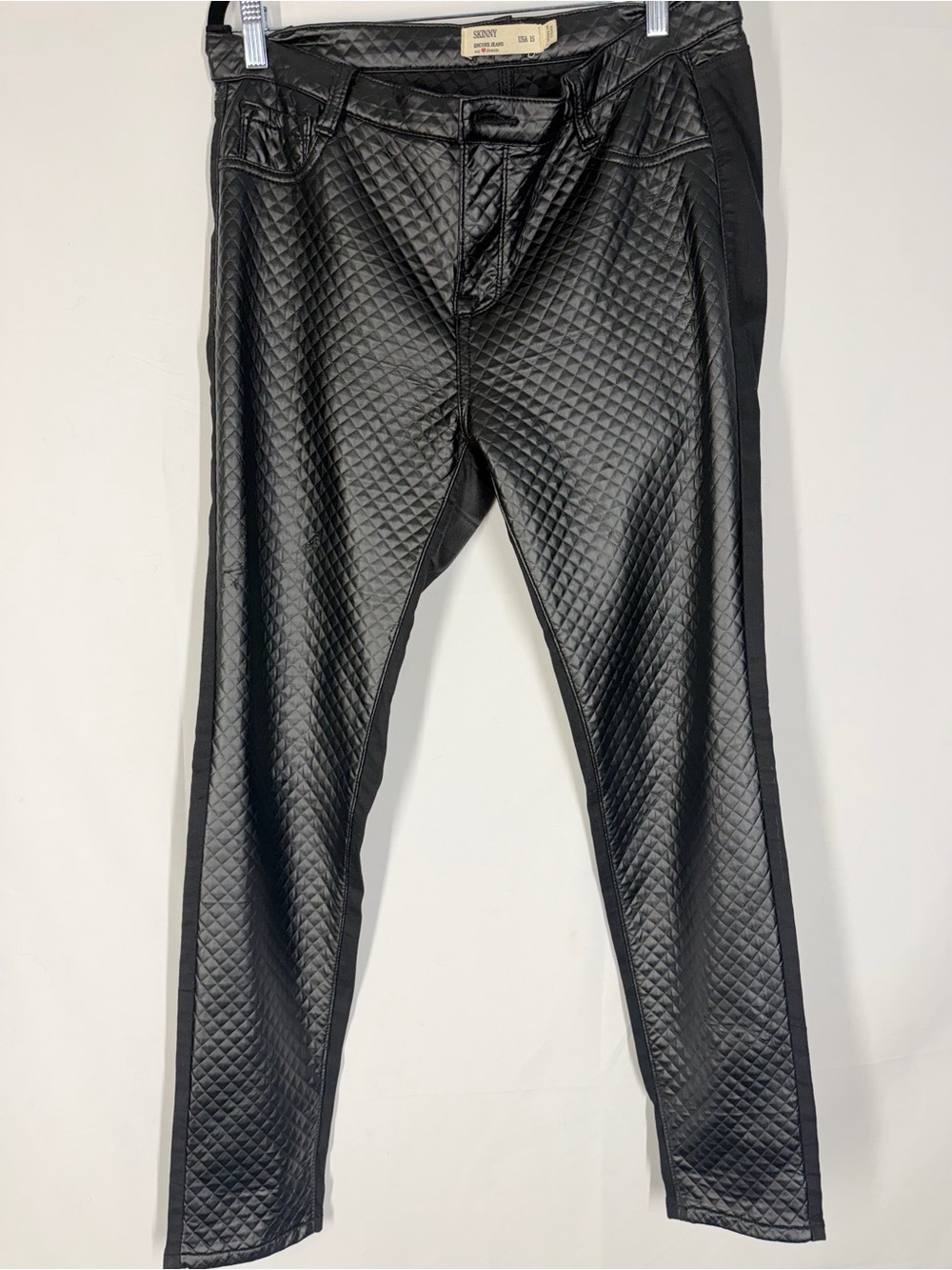 Encore Jeans Black Quilted Skinny Pants